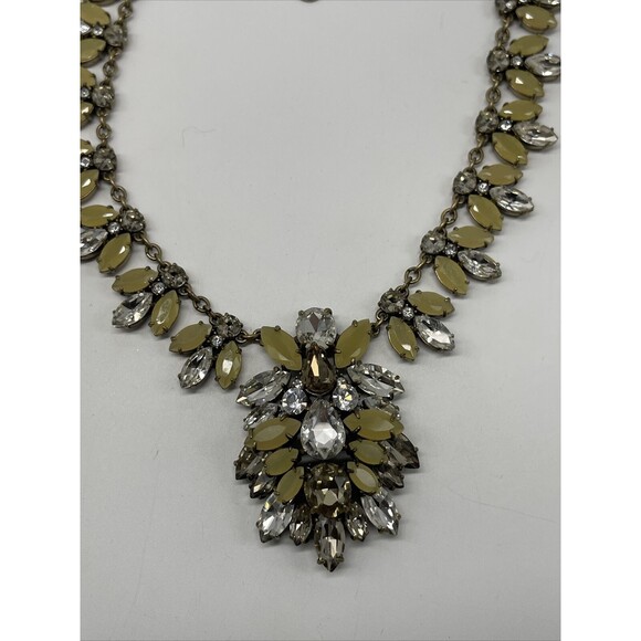 J Crew Neutral￼ Colored Crystal Large Medallion Continuous Statement Necklace - Picture 5 of 11